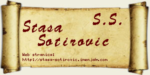 Staša Sotirović vizit kartica